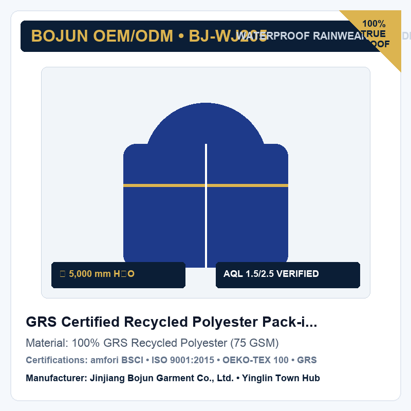 GRS Certified Recycled Polyester Pack-in-Pocket Shell