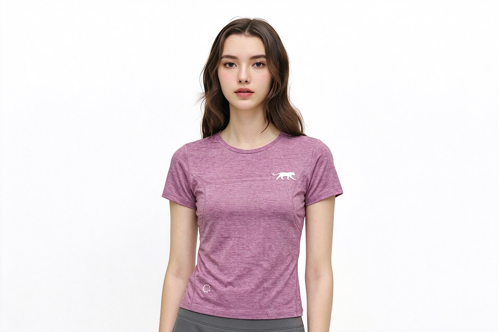 Women's Slim Fit Gym Training Tee, Soft Stretchy Breathable Active Sports T Shirt