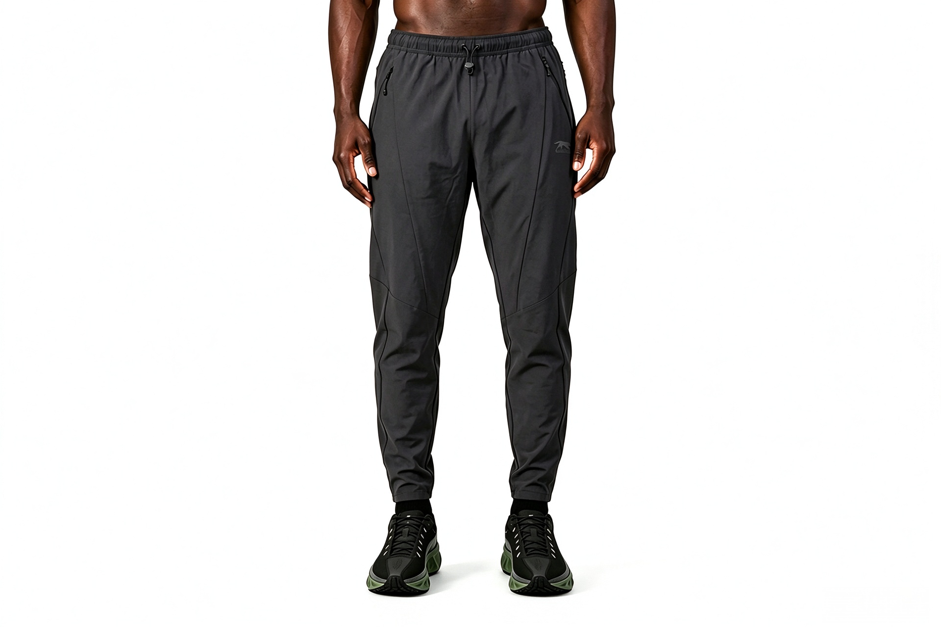 Men Quick Dry Stretch Woven Joggers, Adjustable Buckle Drawstring Performance Training Pants
