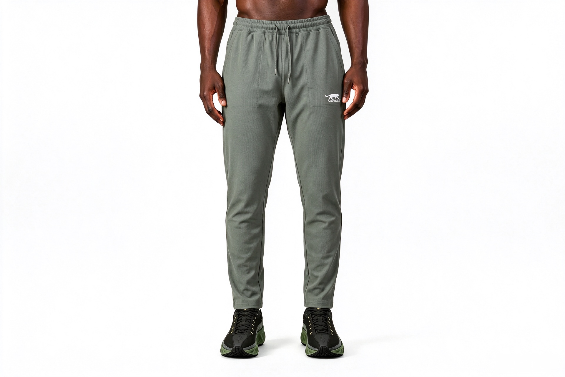 Men Tapered Knit Athletic Joggers, Soft Stretch Workout Track Pants for Training & Daily Wear