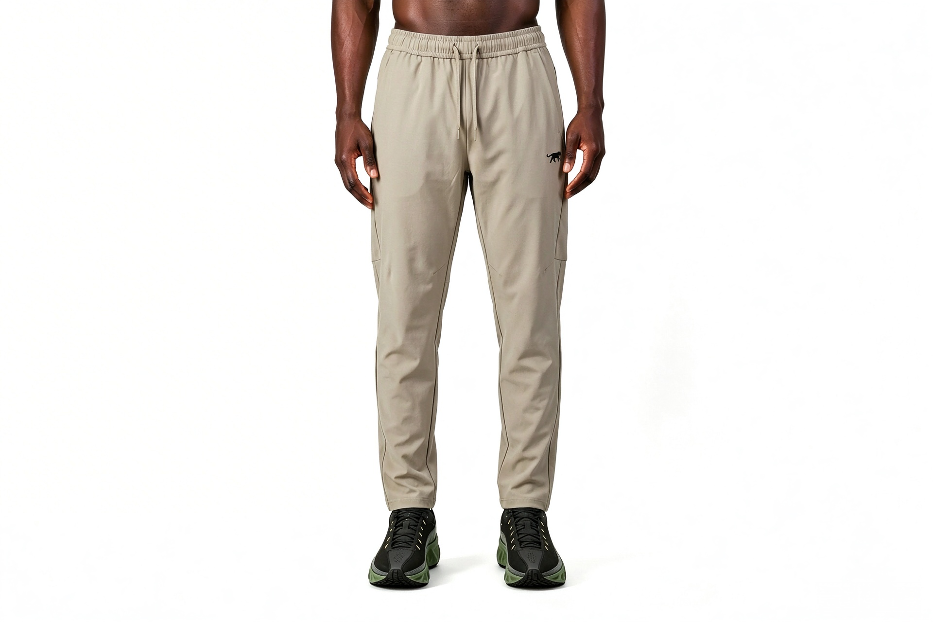Men Stretch Woven Performance Joggers, Quick Dry Drawstring Tapered Athletic Pants