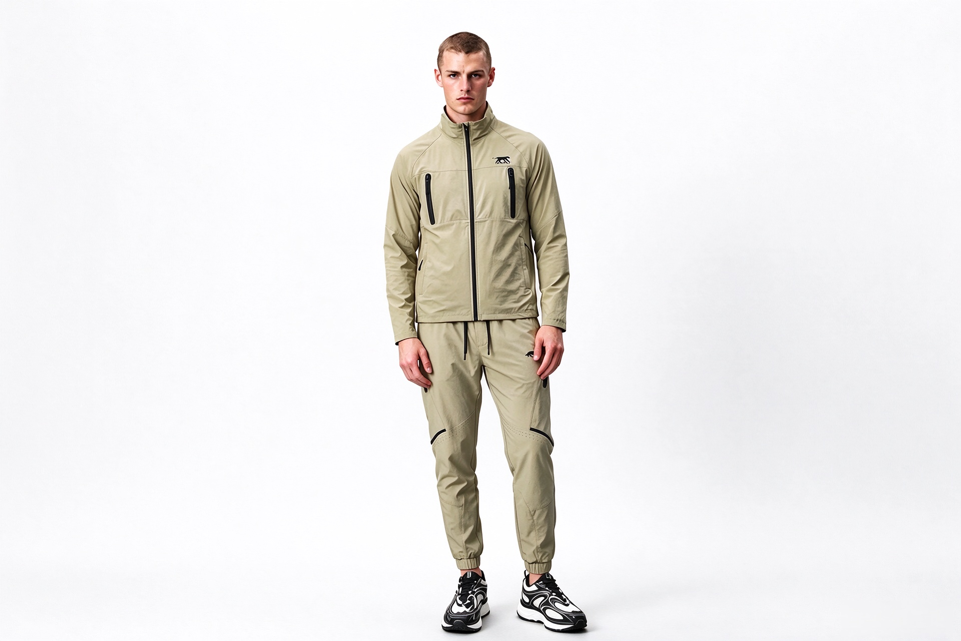 Men’s Grey Stretch Hooded Tracksuit, Functional Softshell Set