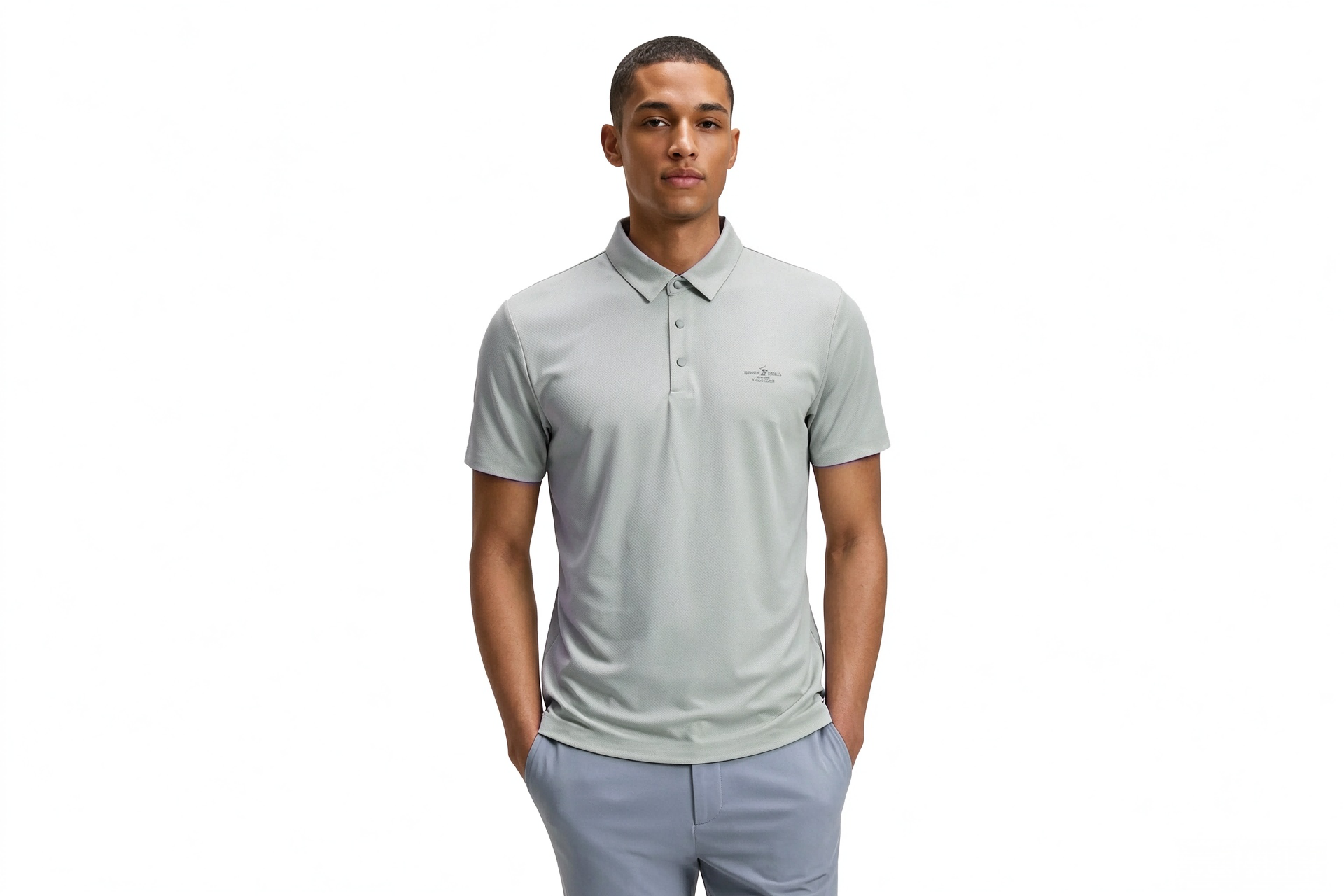 Men's Wicking Stretch Golf Polo Shirt, Minimalist Smart Casual Short Sleeve Polo