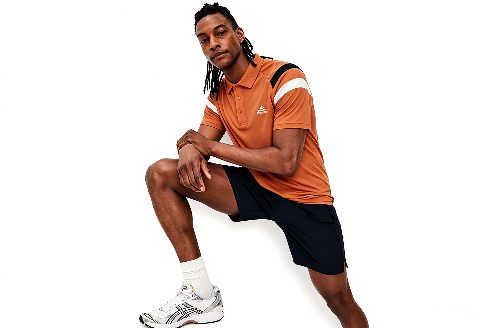 Men's Color Block Performance Polo Shirt, Raglan Sleeve Quick Dry Sport Collared Top