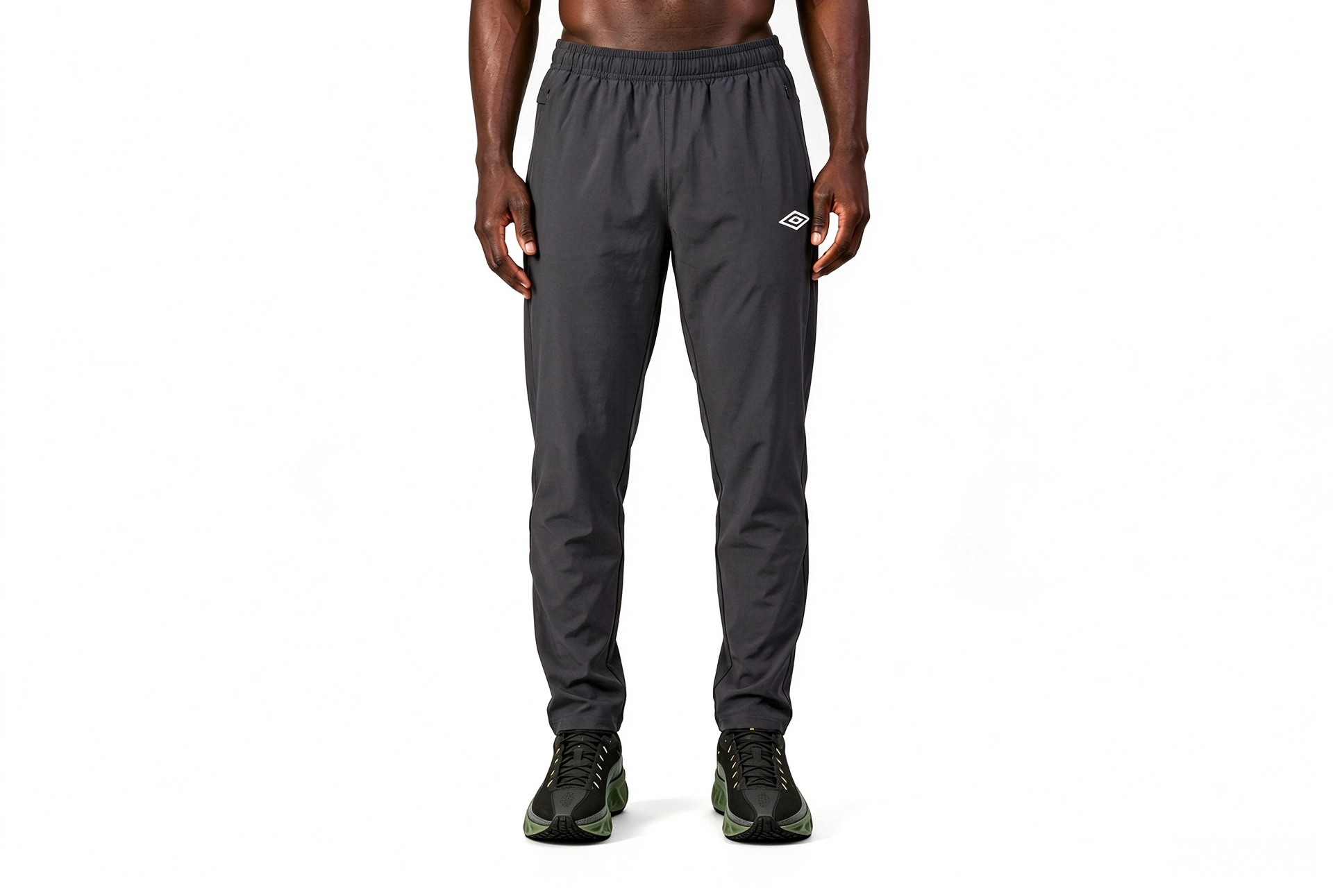Men Quick Dry Stretch Woven Training Pants, Straight Taper Athletic Performance Pants